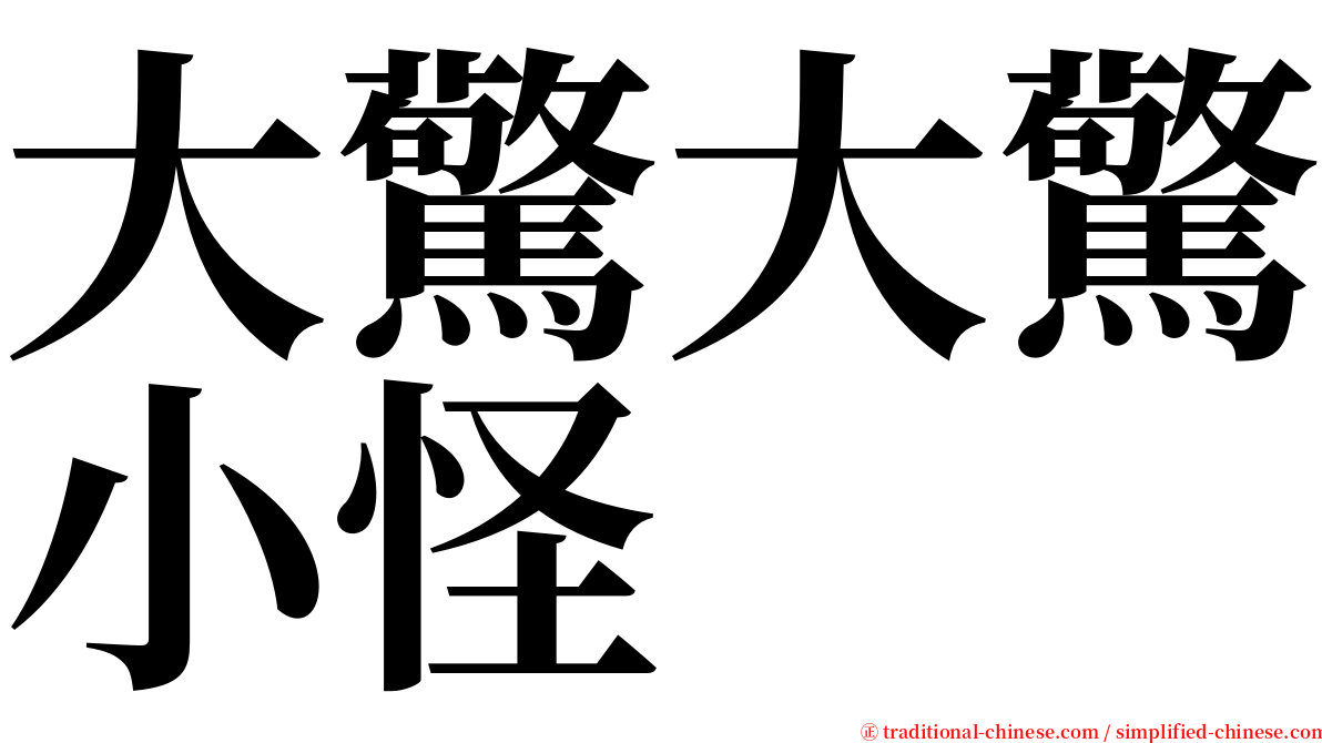 大驚大驚小怪 serif font