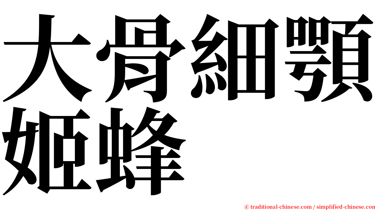 大骨細顎姬蜂 serif font