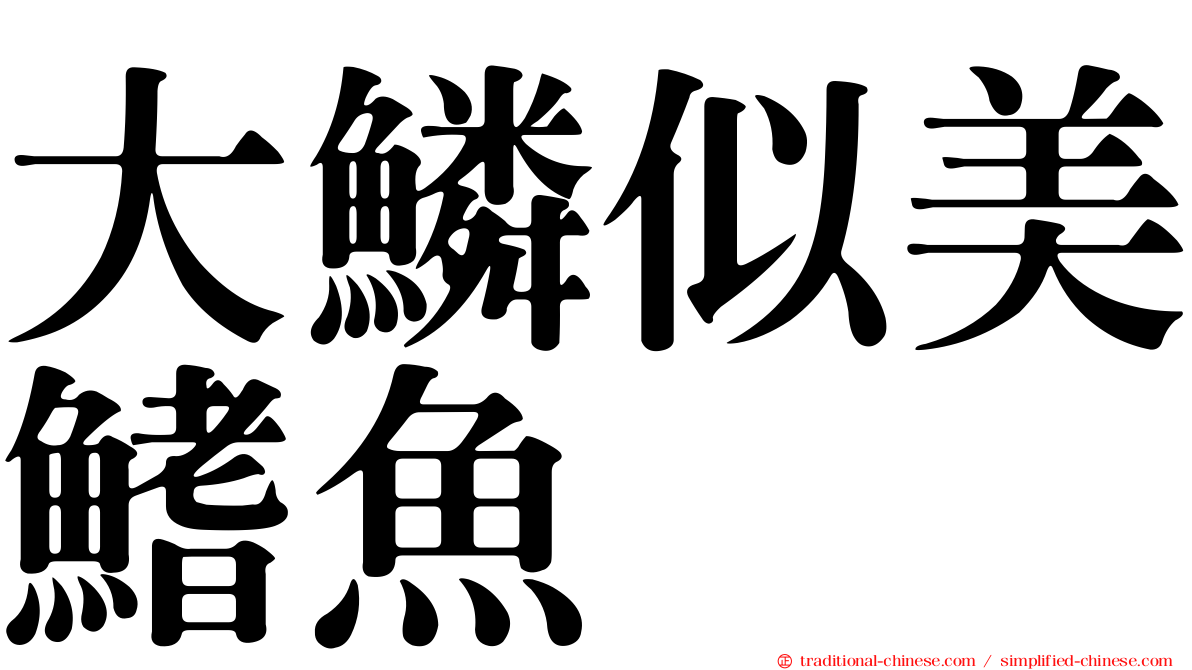 大鱗似美鰭魚