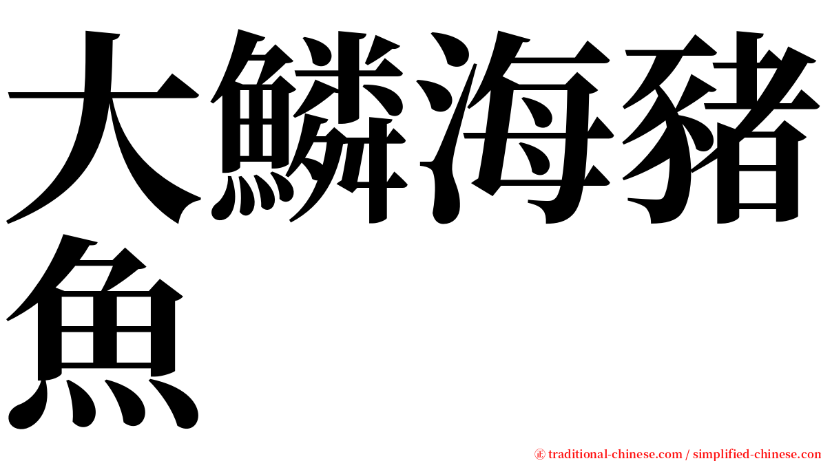 大鱗海豬魚 serif font