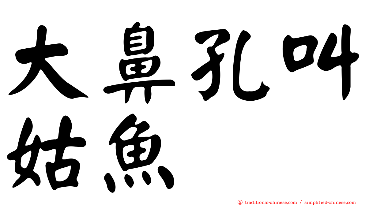 大鼻孔叫姑魚