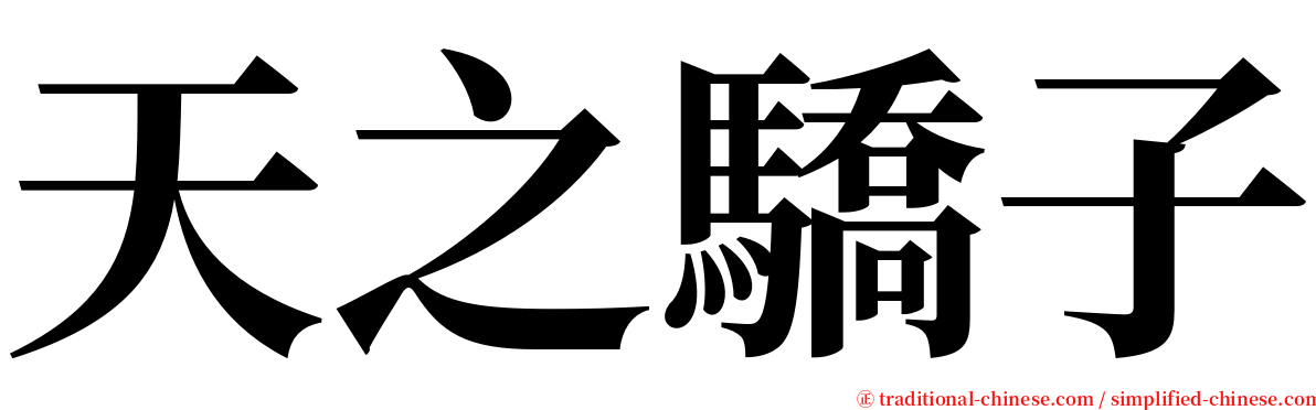 天之驕子 serif font