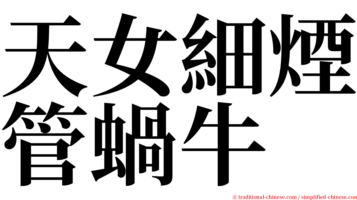天女細煙管蝸牛 serif font
