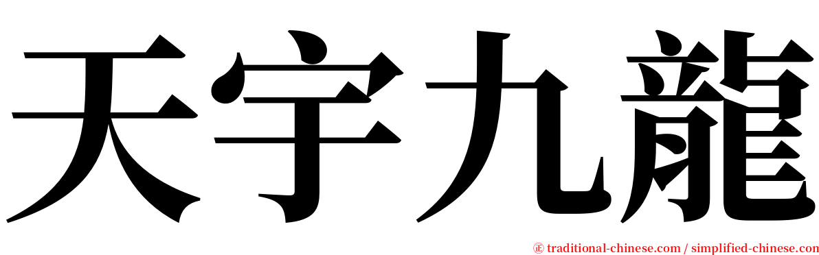 天宇九龍 serif font