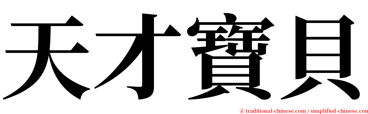 天才寶貝 serif font