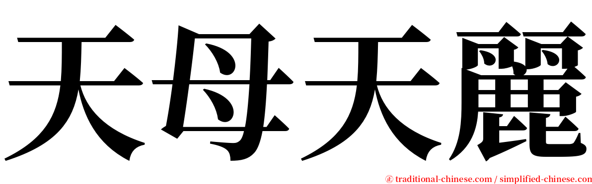 天母天麗 serif font