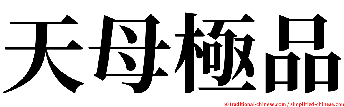 天母極品 serif font