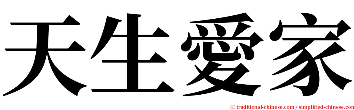 天生愛家 serif font