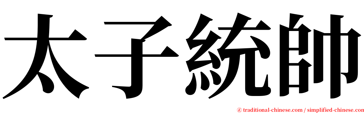 太子統帥 serif font