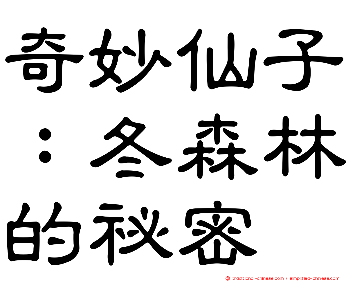 奇妙仙子：冬森林的祕密