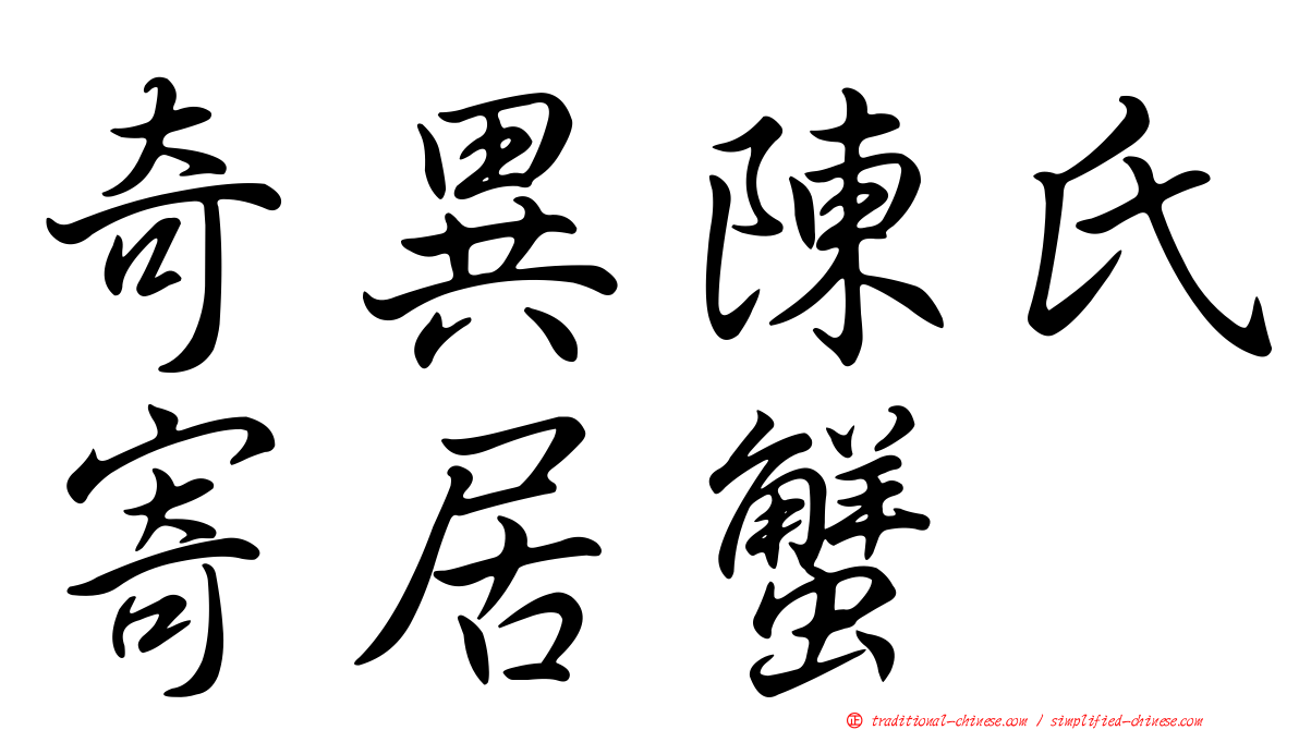 奇異陳氏寄居蟹