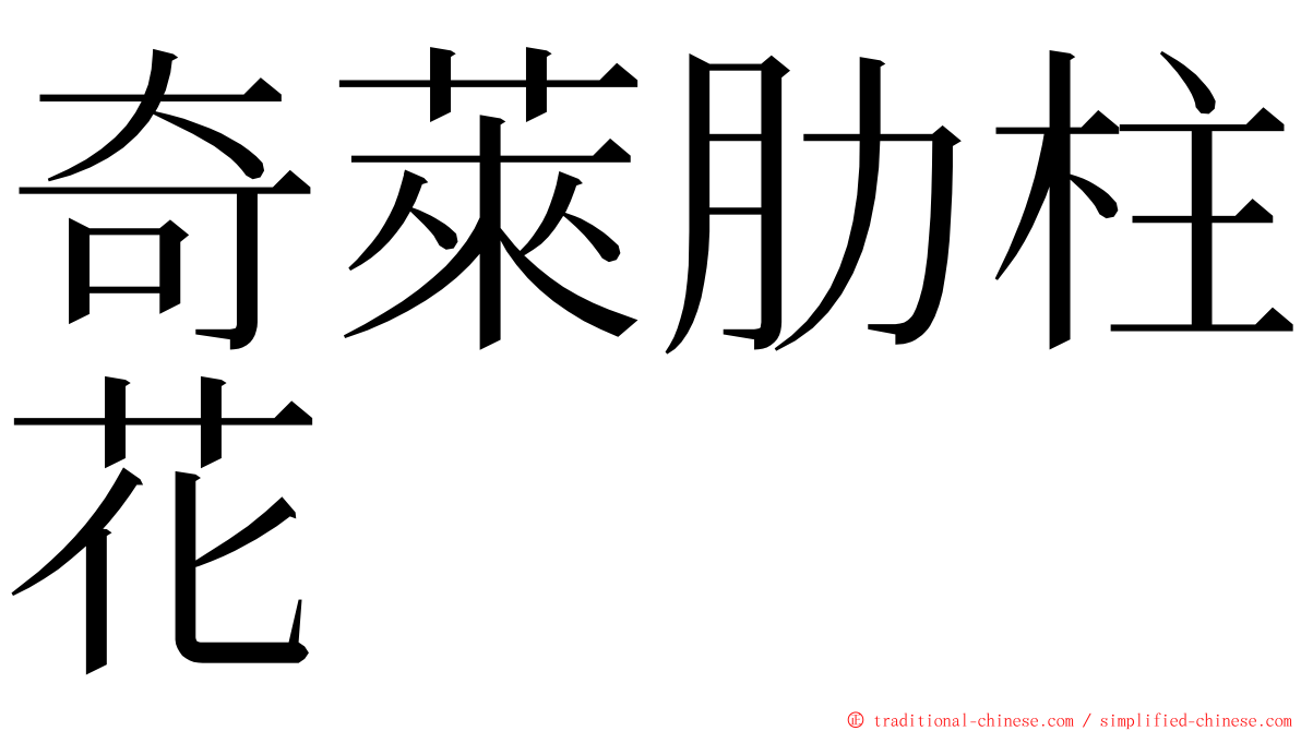 奇萊肋柱花 ming font