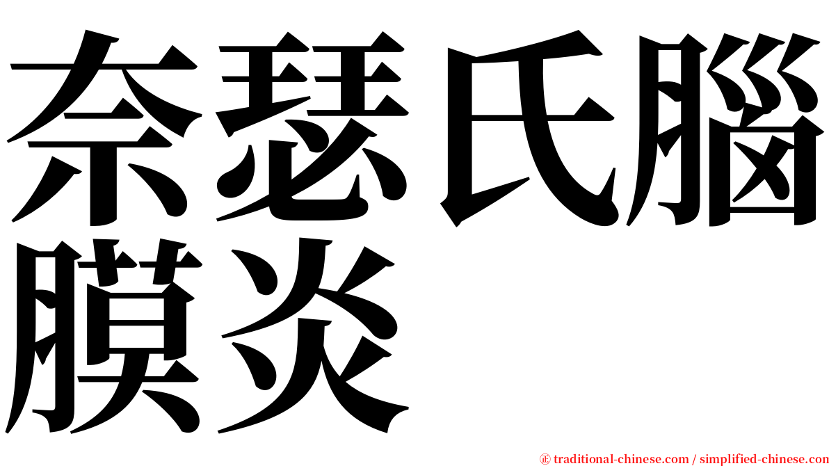 奈瑟氏腦膜炎 serif font
