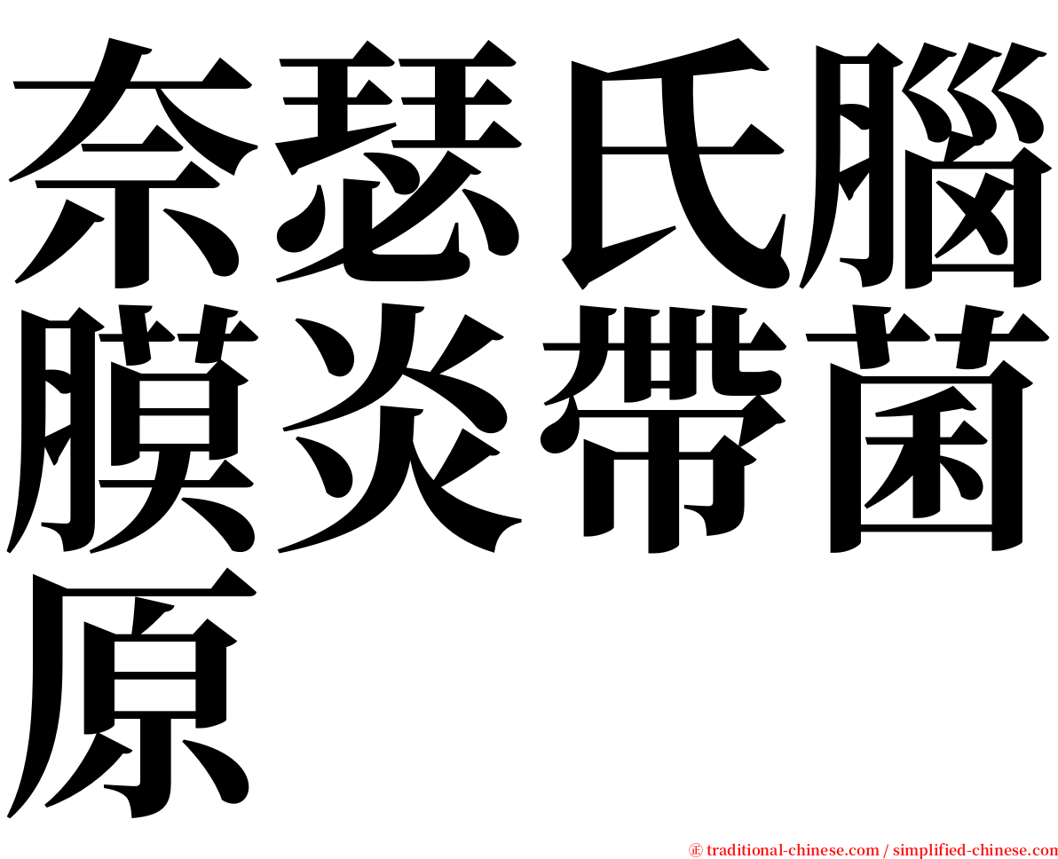 奈瑟氏腦膜炎帶菌原 serif font