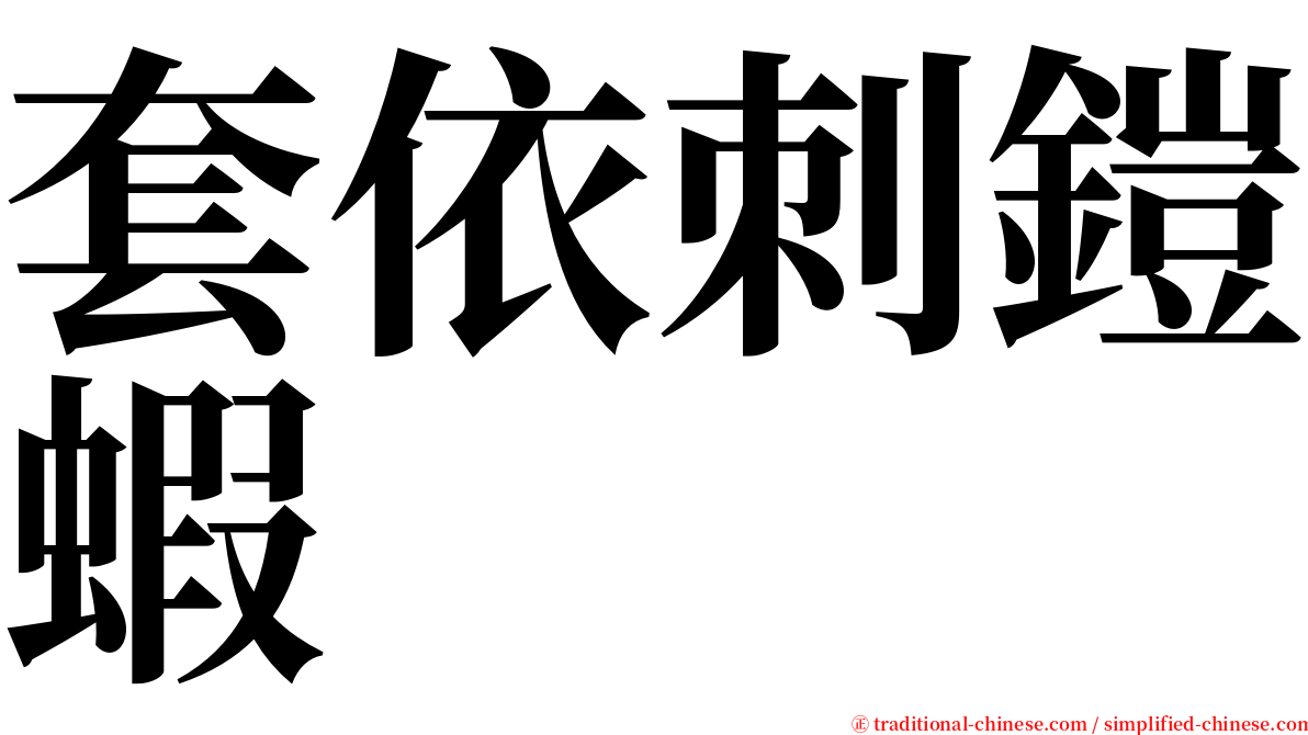 套依刺鎧蝦 serif font