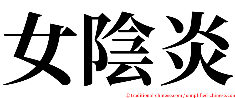 女陰炎 serif font