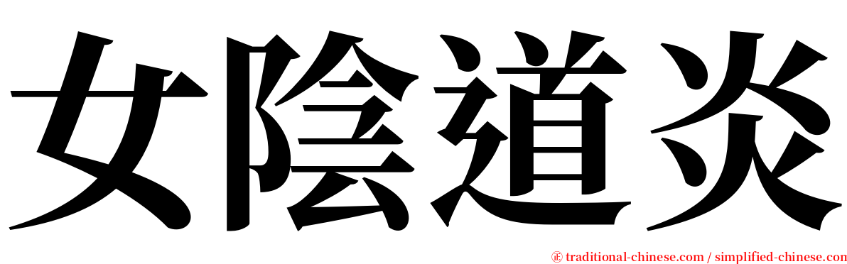 女陰道炎 serif font