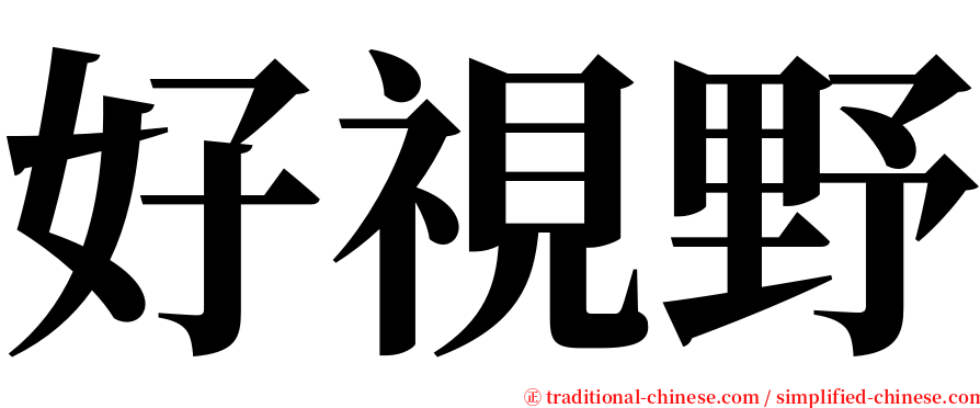 好視野 serif font