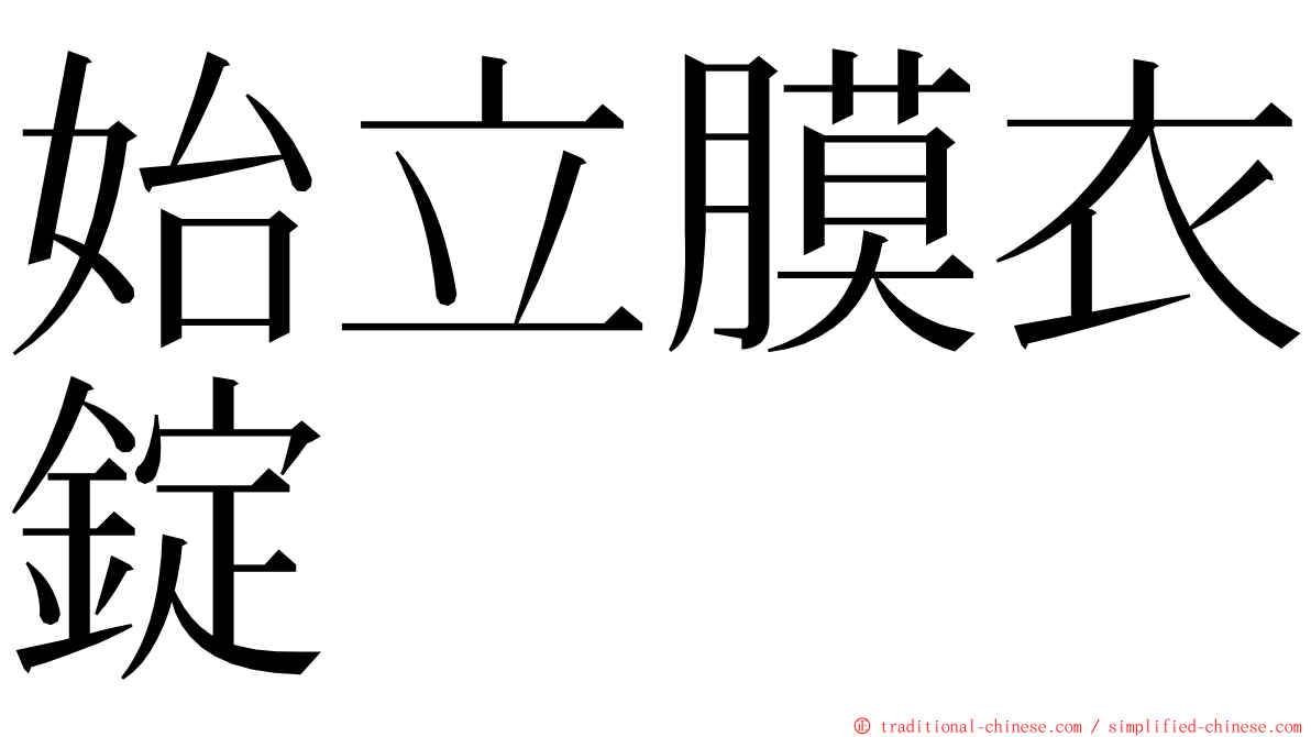 始立膜衣錠 ming font