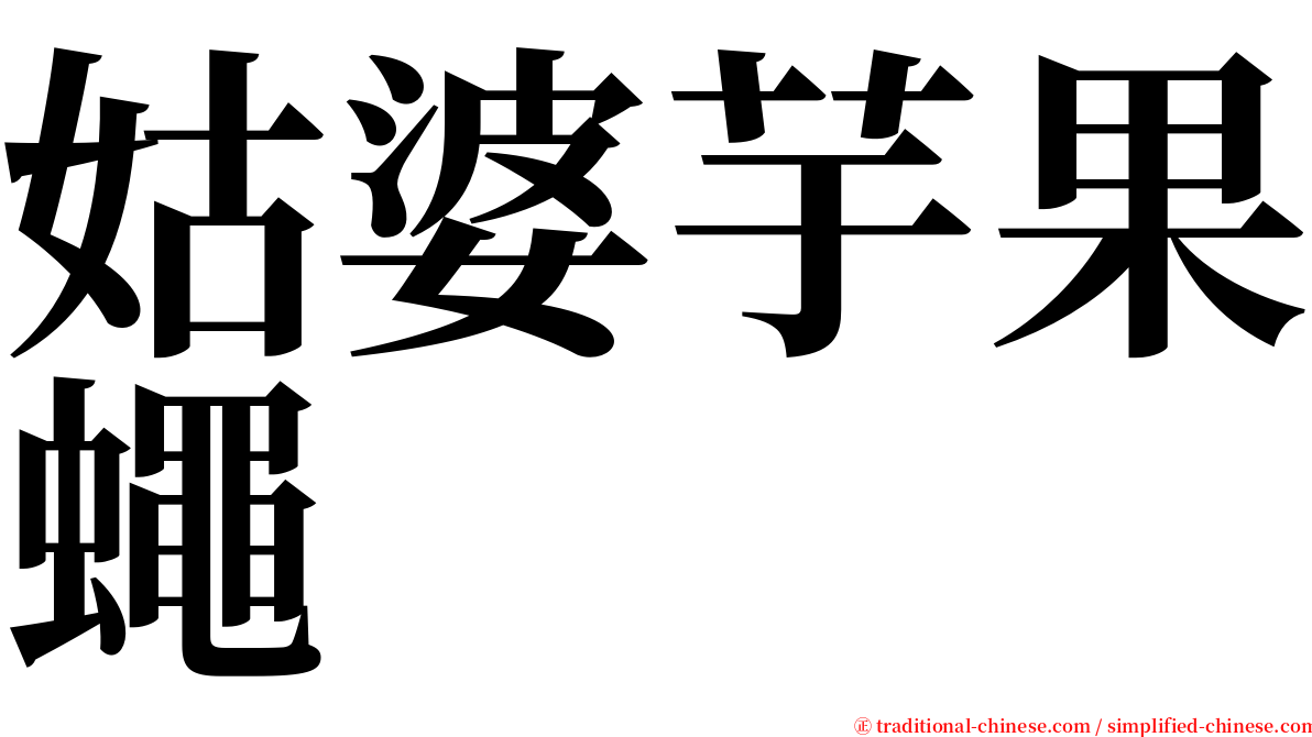 姑婆芋果蠅 serif font