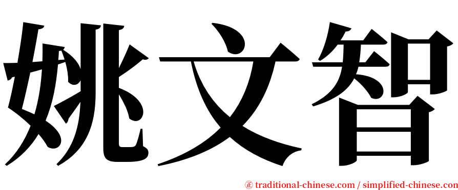 姚文智 serif font