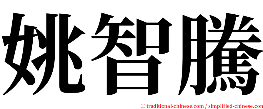 姚智騰 serif font