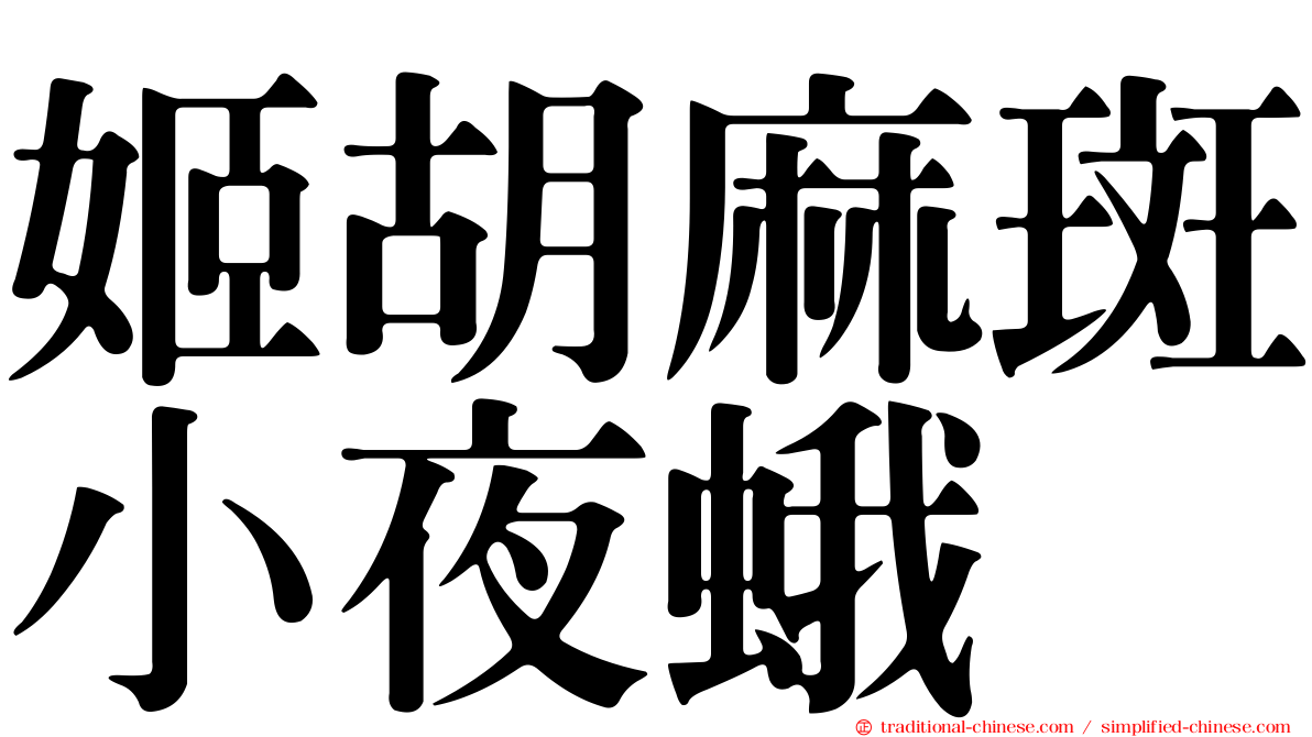 姬胡麻斑小夜蛾
