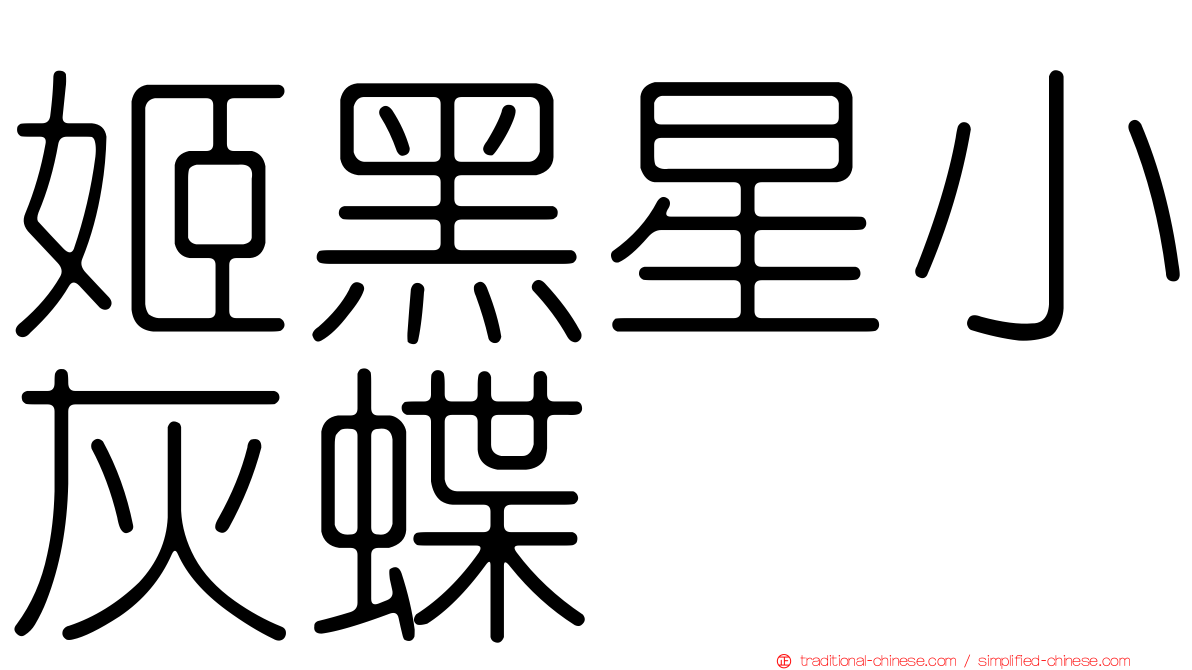 姬黑星小灰蝶