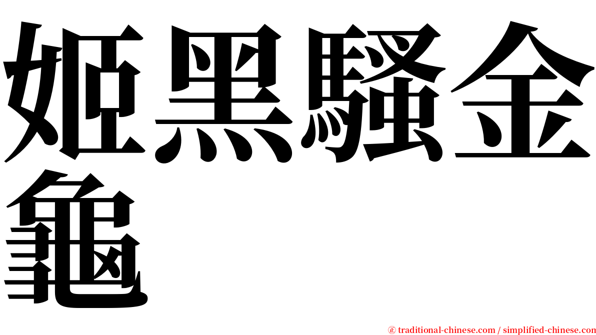 姬黑騷金龜 serif font