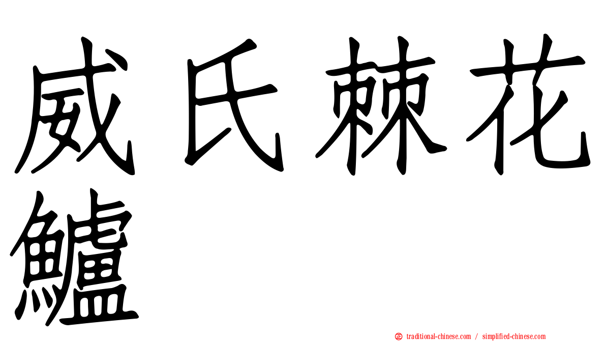 威氏棘花鱸