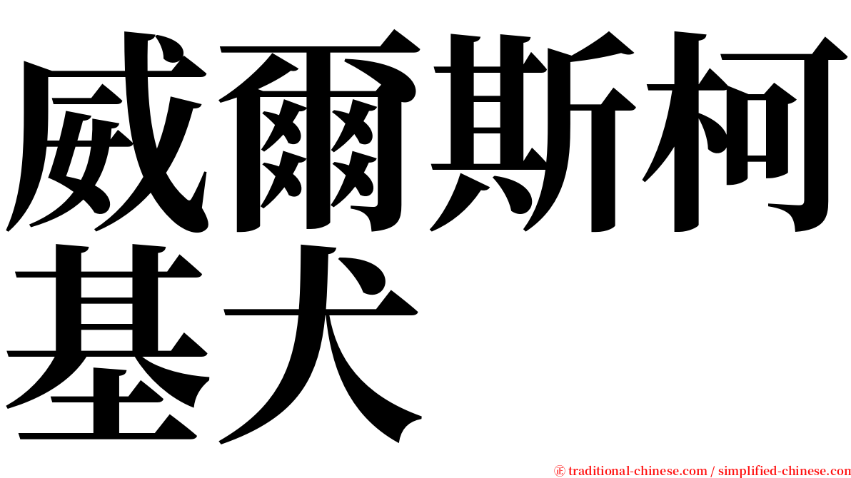 威爾斯柯基犬 serif font