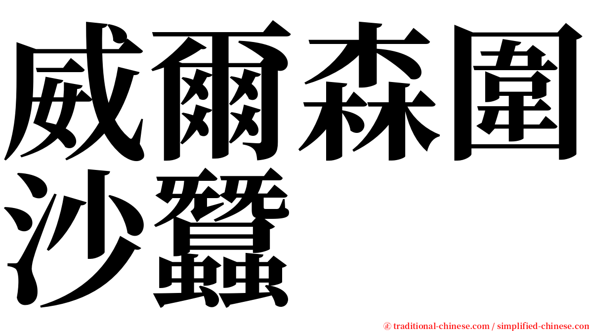 威爾森圍沙蠶 serif font