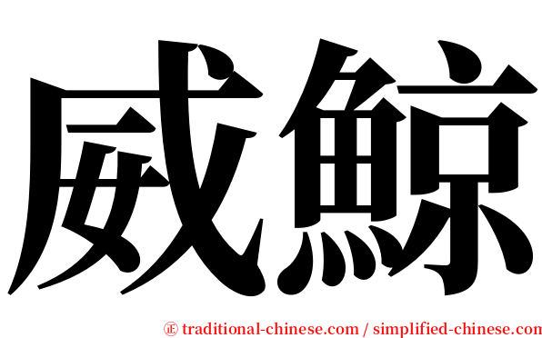 威鯨 serif font