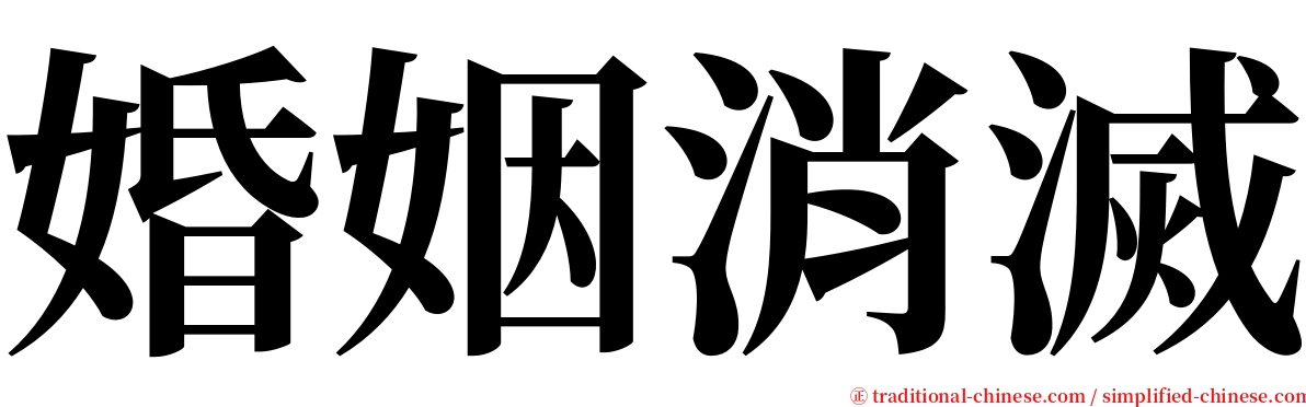 婚姻消滅 serif font