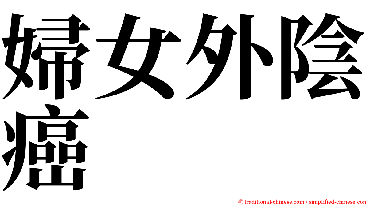 婦女外陰癌 serif font