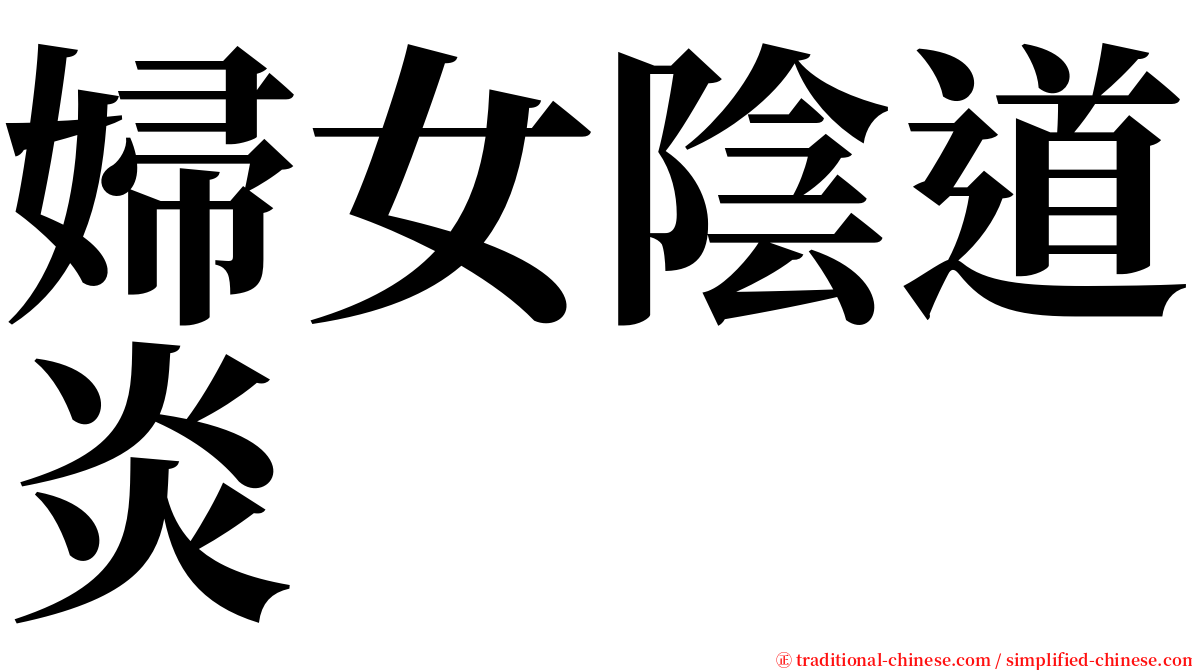 婦女陰道炎 serif font