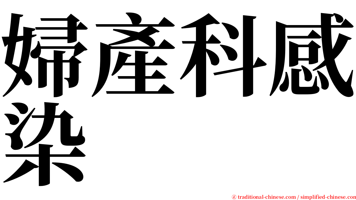 婦產科感染 serif font