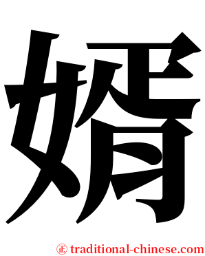 婿 serif font