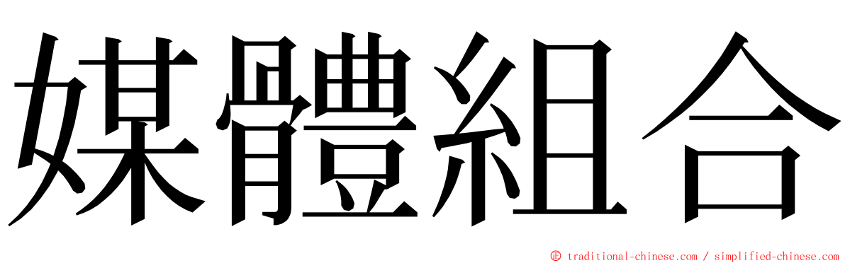 媒體組合 ming font