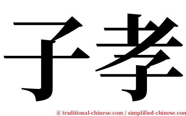 子孝 serif font