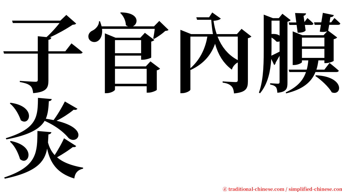 子官內膜炎 serif font