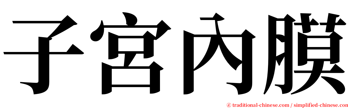 子宮內膜 serif font