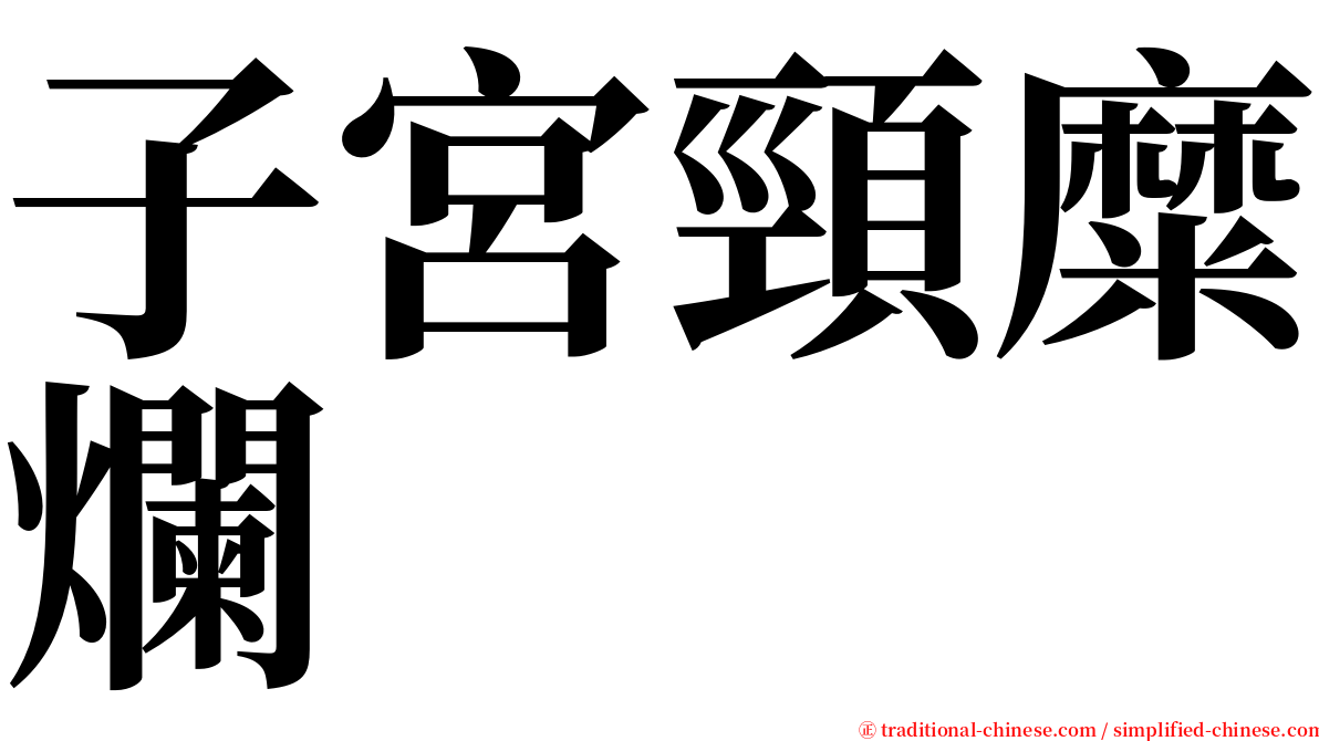 子宮頸糜爛 serif font