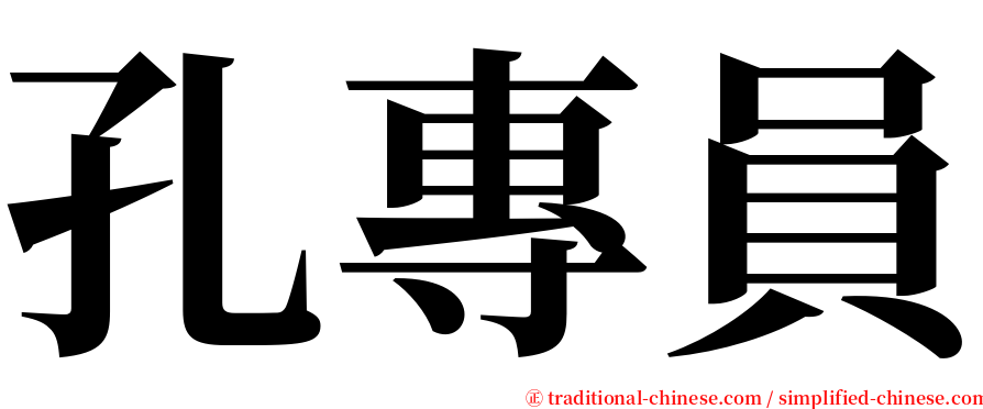 孔專員 serif font