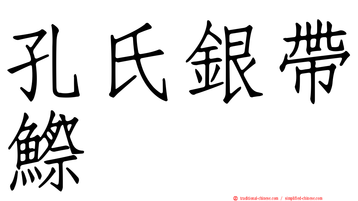 孔氏銀帶鰶