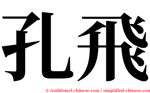孔飛 serif font