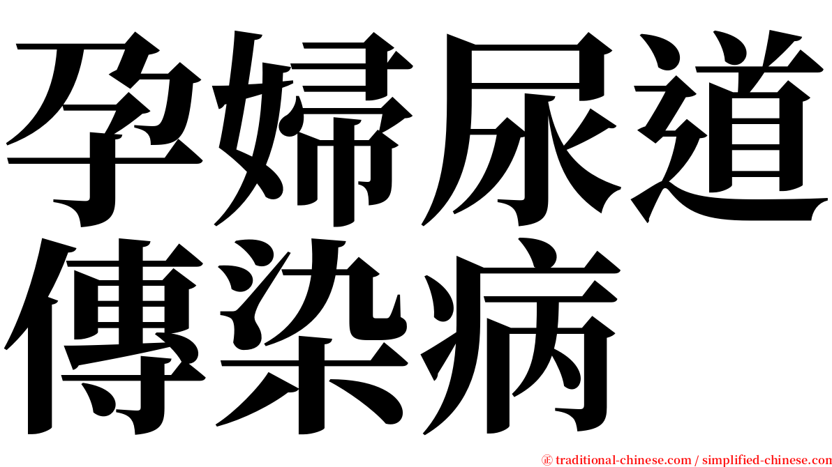 孕婦尿道傳染病 serif font