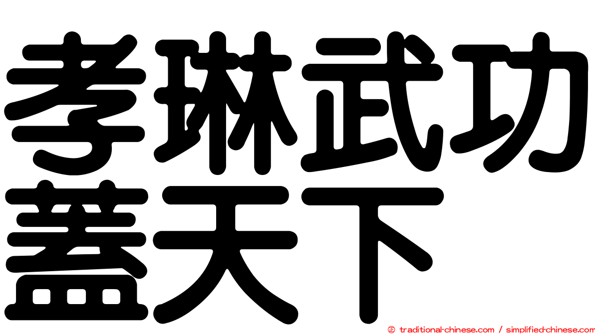 孝琳武功蓋天下