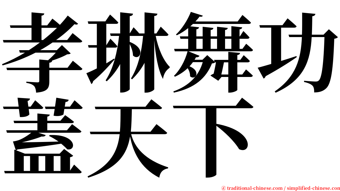 孝琳舞功蓋天下 serif font
