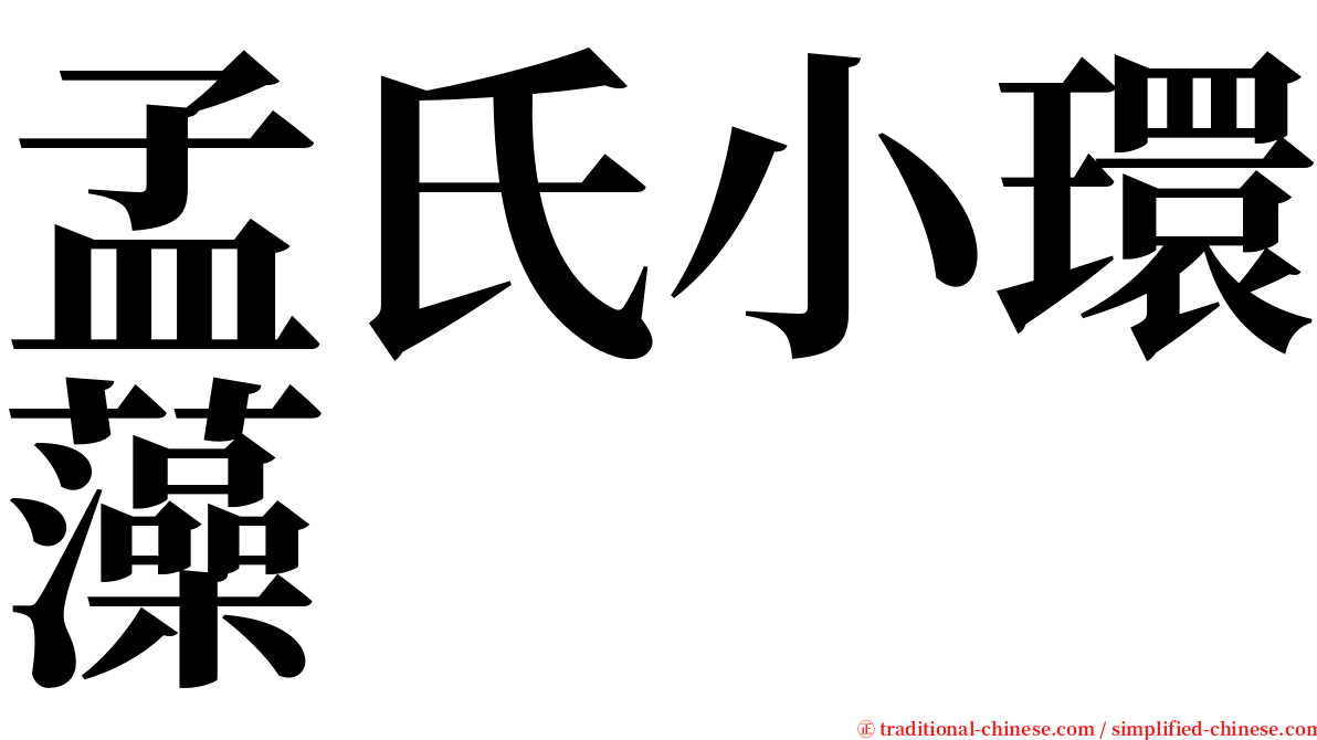 孟氏小環藻 serif font